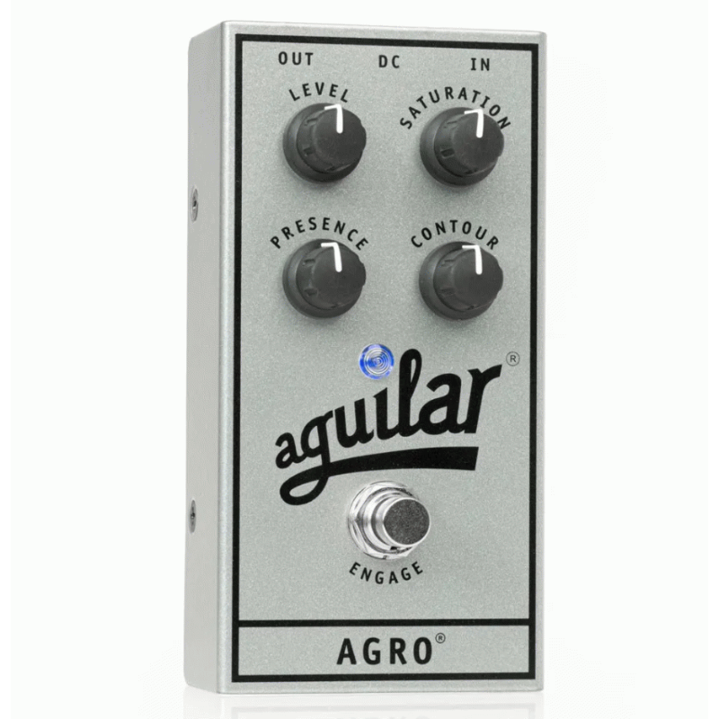 Aguilar 25th Anniversary Agro Overdrive Pedal - Limited Edition Silver Finish, 4-Knob Control, 1/4 Jack Input