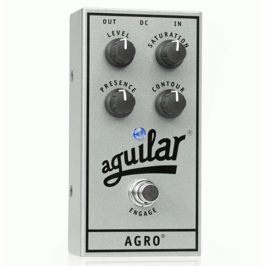 Aguilar 25th Anniversary Agro Overdrive Pedal - Limited Edition Silver Finish, 4-Knob Control, 1/4 Jack Input