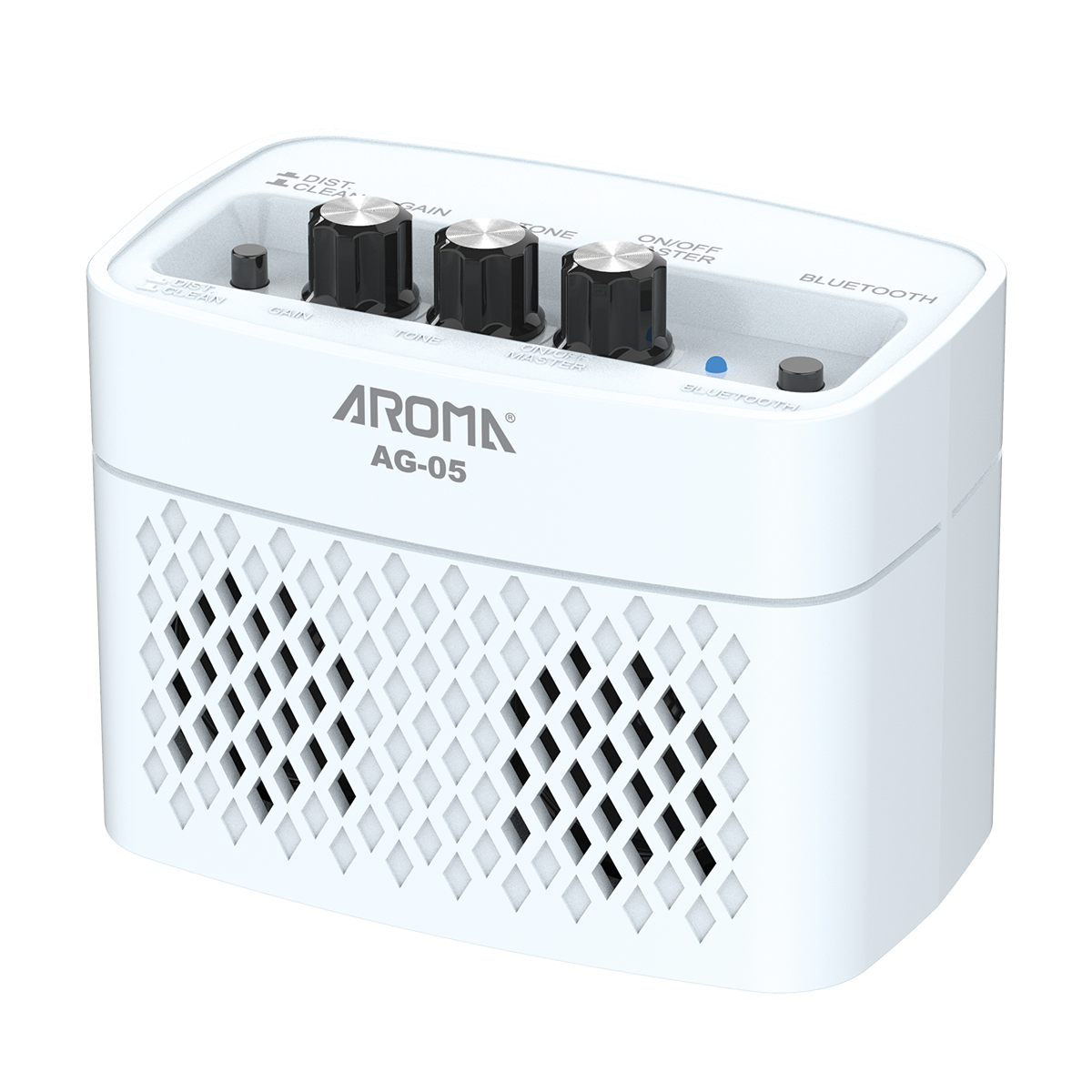 Aroma AG05WH 5W Electric Guitar Portable Amplifier with Bluetooth - White