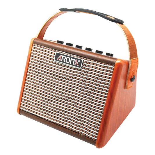 Aroma AG-15A 15W Rechargeable Acoustic Guitar Amplifier with Bluetooth and Microphone Channel