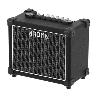 Aroma AG-20 Black 20W Electric Guitar Amplifier with Bluetooth, Digital Effects, and 3-Band EQ — view 5