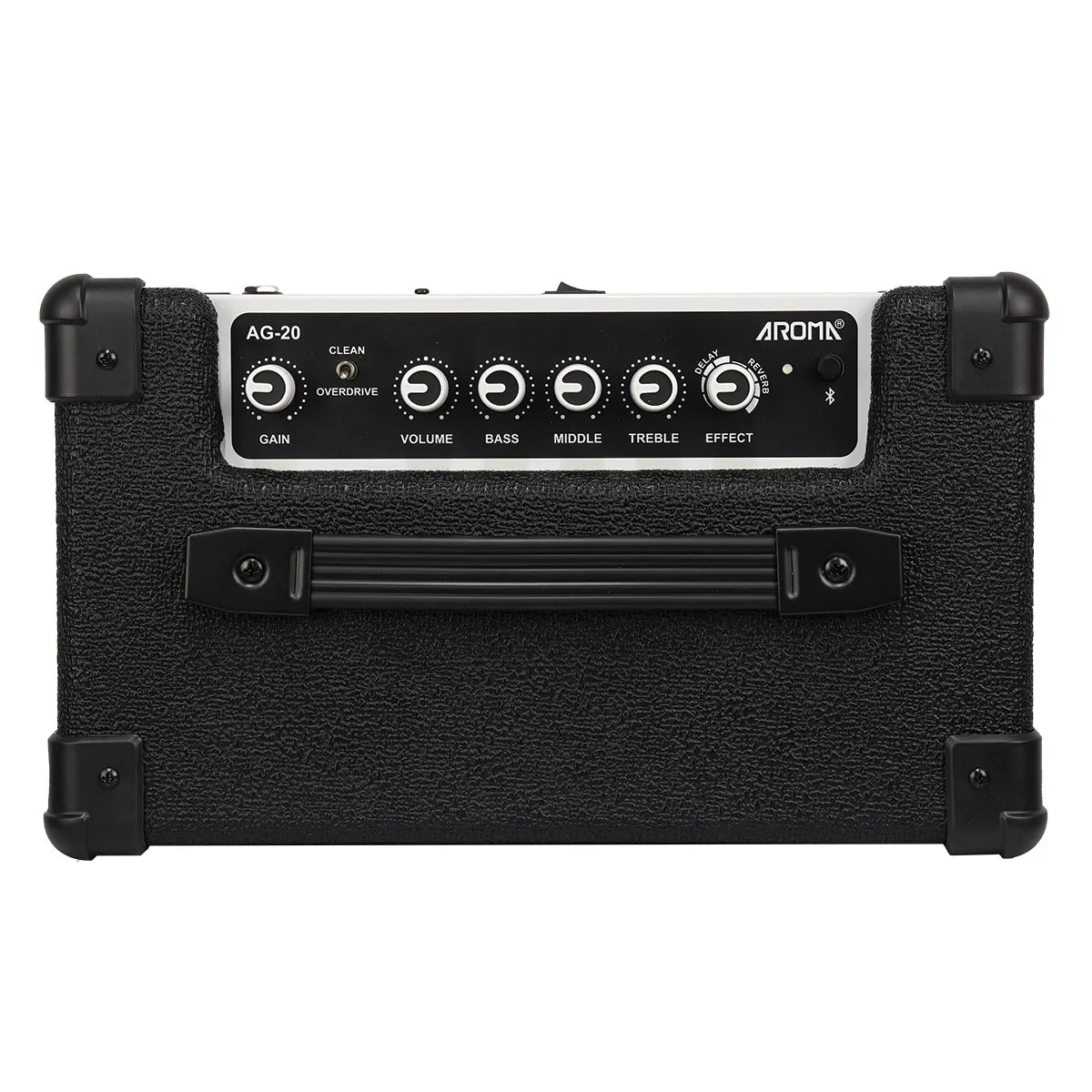 Aroma AG-20 Black 20W Electric Guitar Amplifier with Bluetooth, Digital Effects, and 3-Band EQ — view 3
