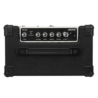 Aroma AG-20 Black 20W Electric Guitar Amplifier with Bluetooth, Digital Effects, and 3-Band EQ — view 3