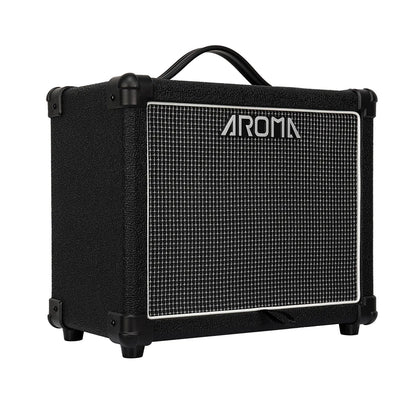 Aroma AG-20 Black 20W Electric Guitar Amplifier with Bluetooth, Digital Effects, and 3-Band EQ