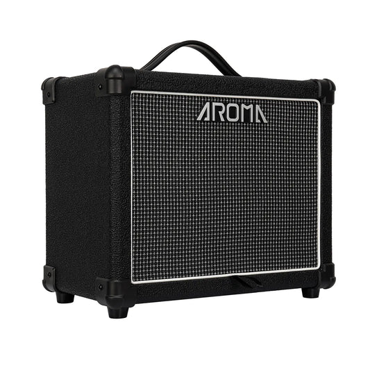 Aroma AG-20 Black 20W Electric Guitar Amplifier with Bluetooth, Digital Effects, and 3-Band EQ