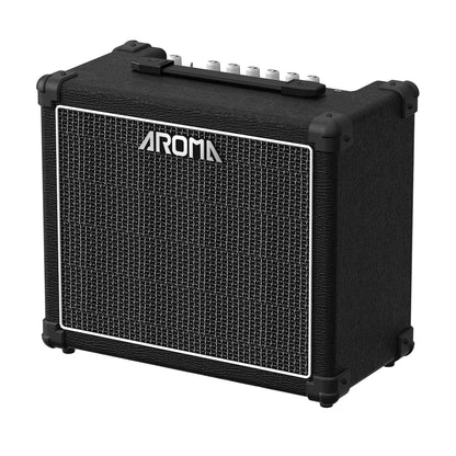 Aroma AG-30 Black 30W Electric Guitar Amplifier with Bluetooth, 8" Speaker, Clean/Overdrive Channels, Digital Reverb, 3-Band EQ — view 2