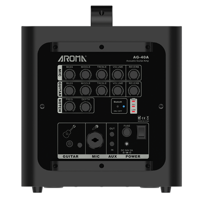 Aroma AG40A 40W Rechargeable Acoustic Guitar Amplifier with Bluetooth and Gig Bag — view 6