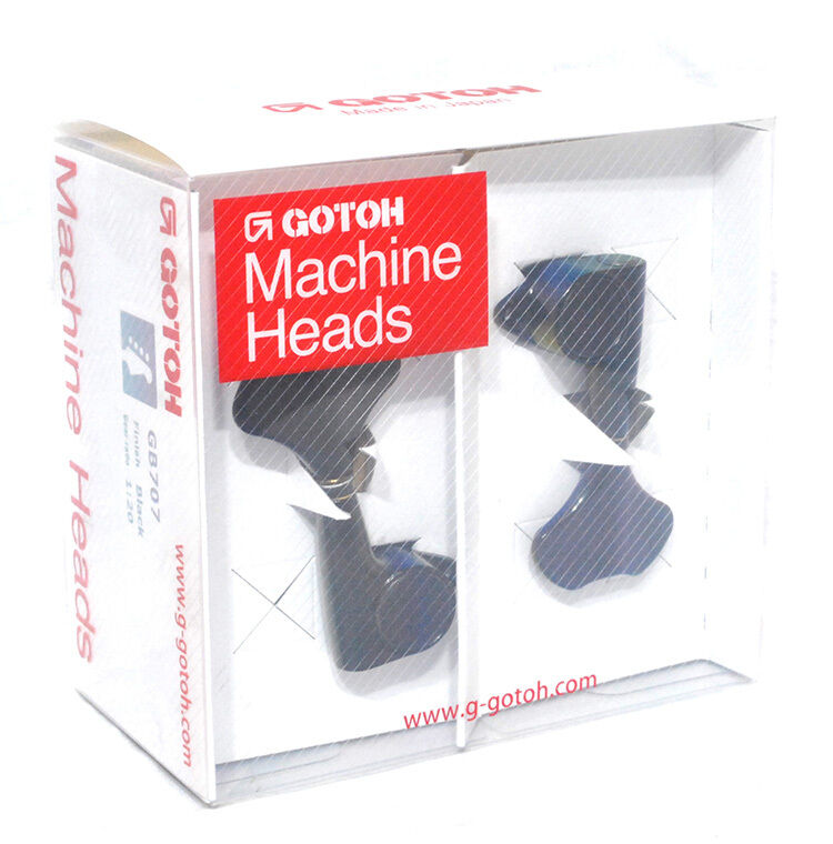 Gotoh GB707 Series Electric Bass Guitar Tuning Machines - Black Chrome Finish (4-inline) — view 4