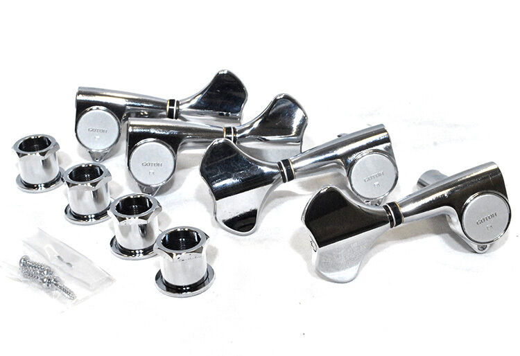 Gotoh GB707 Series Electric Bass Guitar Tuning Machines Chrome Finish 4-inline — view 2