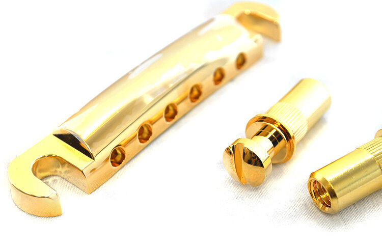 Gotoh GE101ZT Gold Finish Stop Tailpiece with Modern Mountings — view 2