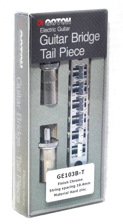 Gotoh GE103BT Chrome Finish Tune-O-Matic Electric Guitar Bridge with M8 Studs & Anchors — view 3