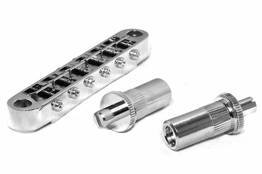 Gotoh GE103BT Chrome Finish Tune-O-Matic Electric Guitar Bridge with M8 Studs & Anchors