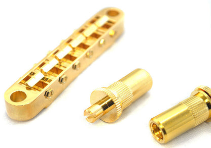 Gotoh GE103BT Tune-O-Matic Electric Guitar Bridge (Nashville) Gold Finish — view 2
