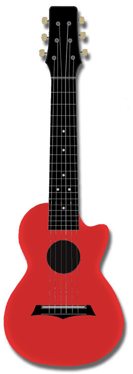 Kealoha Guitalele Plain Coral Red ABS Resin Body 17.25" Scale Tenor Size