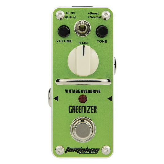 Toms Line AGR-3 Greenizer Mini Overdrive Pedal with True Bypass and Smart Stop Bar Design