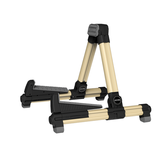 Aroma AGS08 Folding Gold Guitar Stand with Silicone Contact Pads