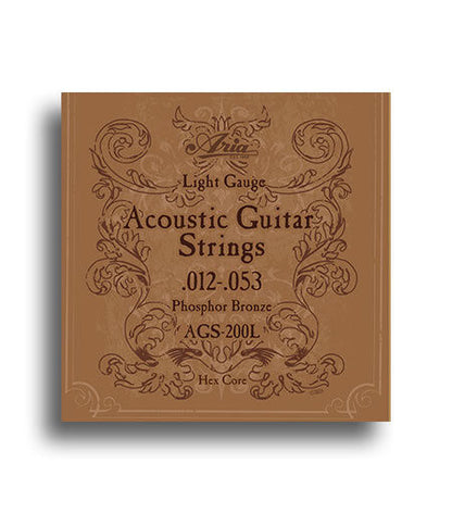 Aria Phosphor Bronze Light Gauge Acoustic Guitar String Set 12-53