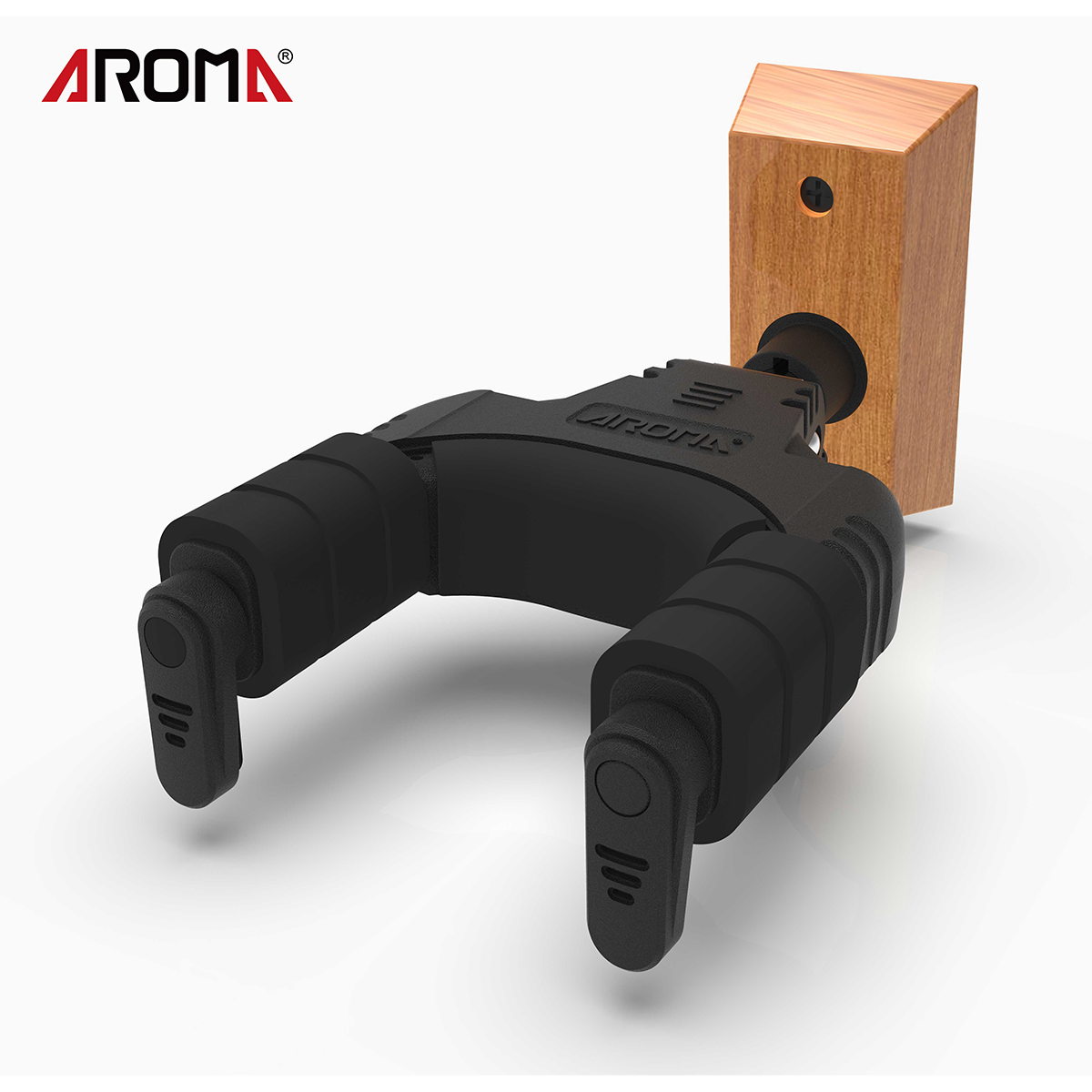 Aroma Locking Guitar Wall Hanger - Wood Screw-in Mount [AH-89W] — view 4