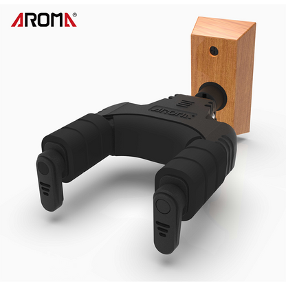 Aroma Locking Guitar Wall Hanger - Wood Screw-in Mount [AH-89W] — view 4