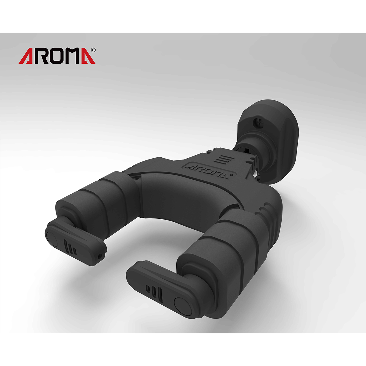 Aroma Locking Guitar Wall Hanger with Plastic Mount [AH-89] - Lightweight, Easy Install, Universal Fit for Guitars and Basses — view 2