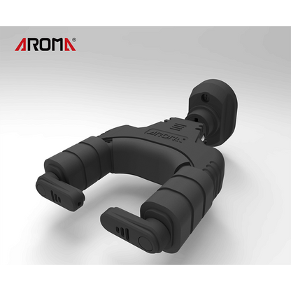 Aroma Locking Guitar Wall Hanger with Plastic Mount [AH-89] - Lightweight, Easy Install, Universal Fit for Guitars and Basses — view 2