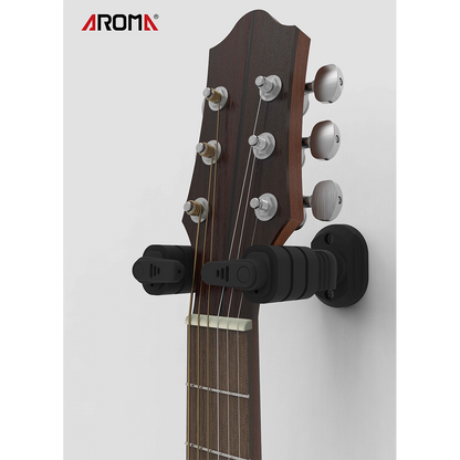 Aroma Locking Guitar Wall Hanger with Plastic Mount [AH-89] - Lightweight, Easy Install, Universal Fit for Guitars and Basses — view 3
