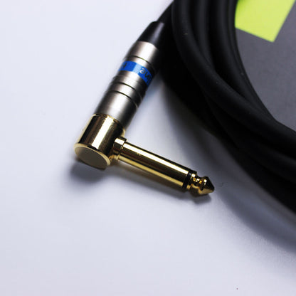 Leem 10ft Instrument Cable with 1/4" Straight and Right-Angled Plugs, Gold Plated, Braided Copper Shield — view 2