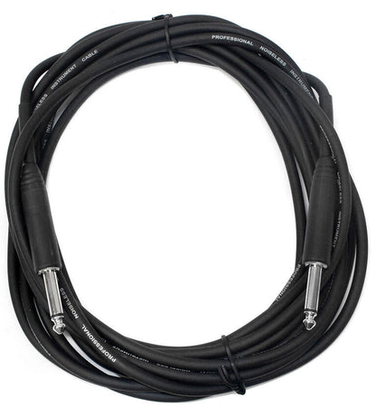 Leem 20ft Heatshrink Instrument Cable with 1/4" Straight Plugs, Nickel Plated, Noiseless O.D 6.0mm, Helical Shield — view 2