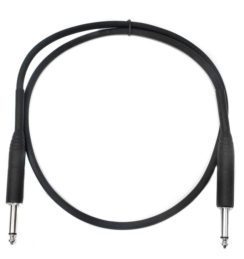 Leem 3ft Heatshrink Instrument Cable with 1/4" Straight Plugs and Nickel Plated Connectors — view 2