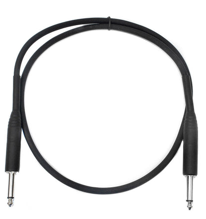 Leem 3ft Heatshrink Instrument Cable with 1/4" Straight Plugs and Nickel Plated Connectors — view 2
