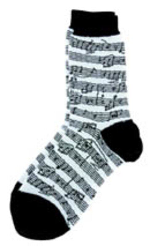 Ladies Sheet Music Socks Black and White by AIM Gifts