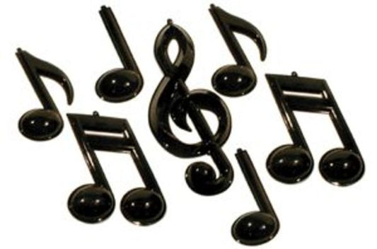 Wall Decor Music Notes 3D Black 7 Pieces