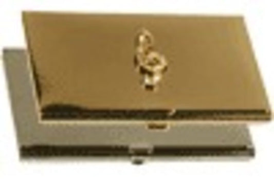 Business Card Holder G Clef Silver Rhinestone