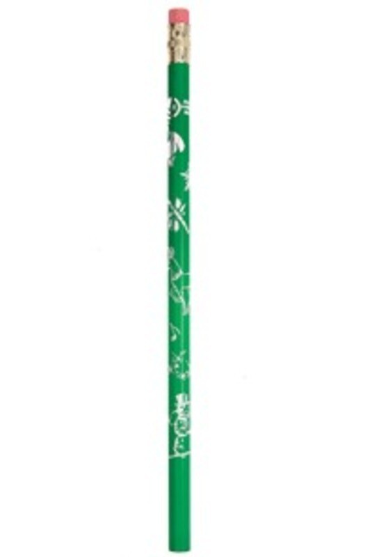 Pencil Christmas Motifs Red Or Green