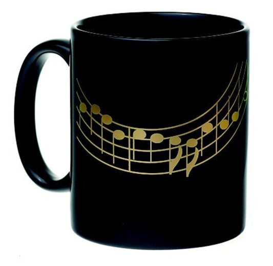 Large Ceramic Mug in Black and Gold