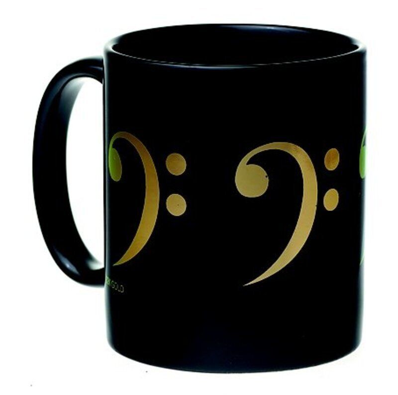 Bass Clef Black and Gold Ceramic Mug