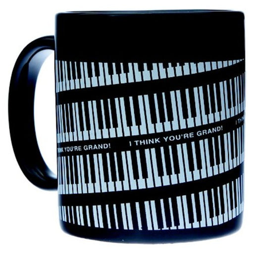 Mug Music Design Spiral Keyboard Black