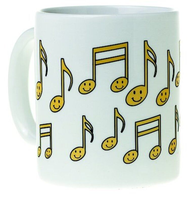 Large Ceramic Mug - Music Design Happy Notes