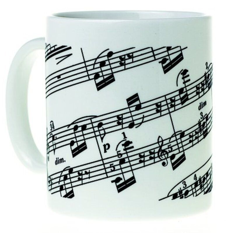 Large Ceramic Mug - Sheet Music Design