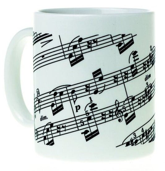 Large Ceramic Mug - Sheet Music Design