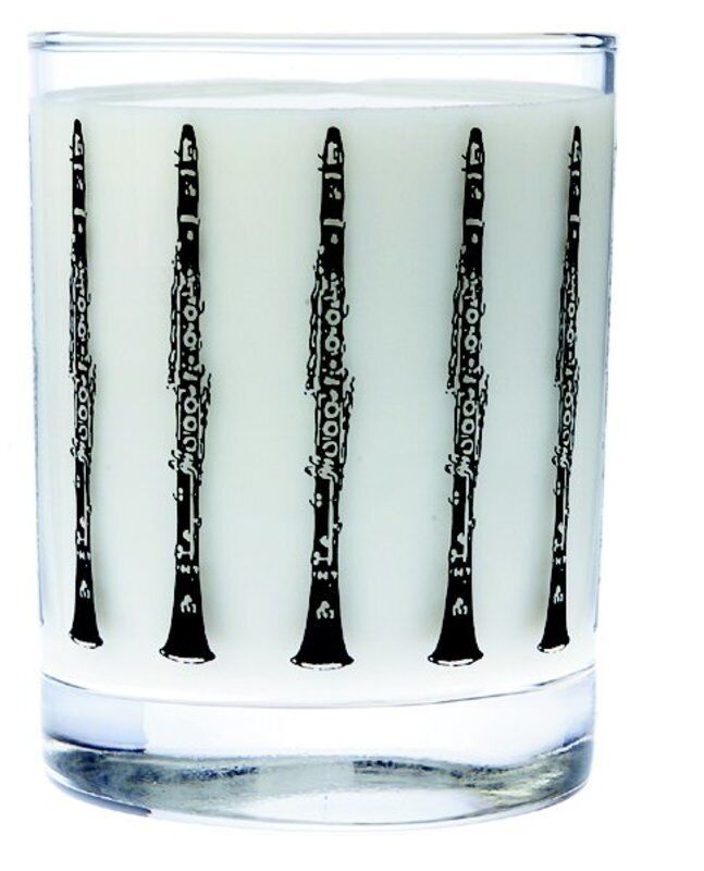 Glass Tumbler with Black Clarinet Imprint