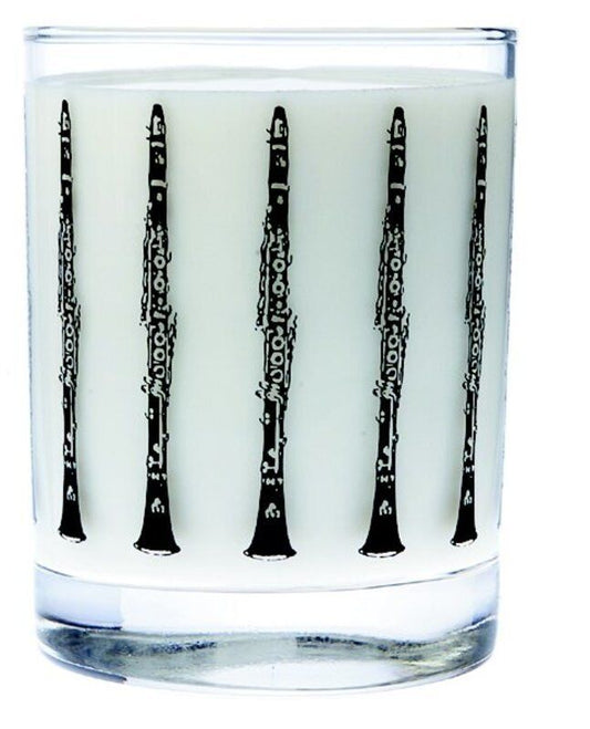 Glass Tumbler with Black Clarinet Imprint