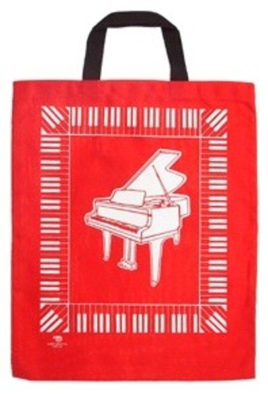 Grand Piano/Keyboard Tote Bag White