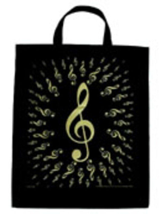 Extra Large Black Totebag with Treble Clefs