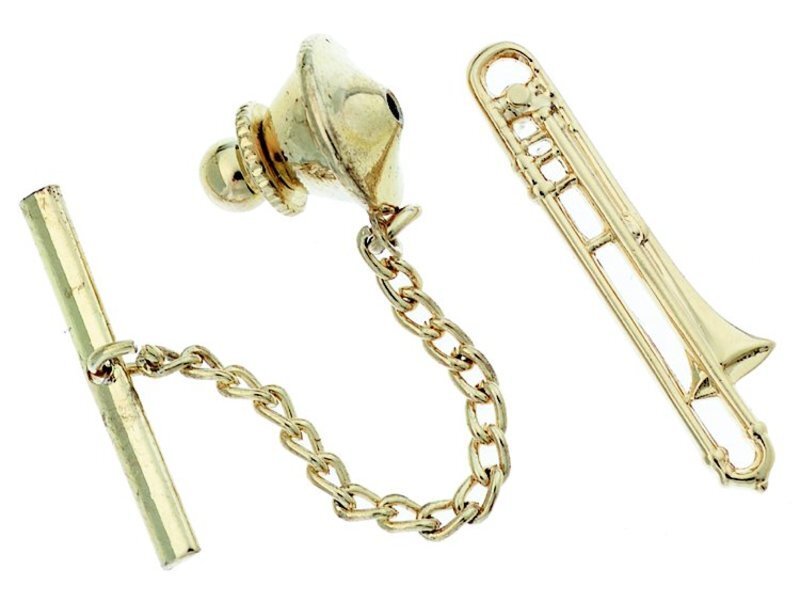 Tie Tack Trombone 18Kt Gold Ep