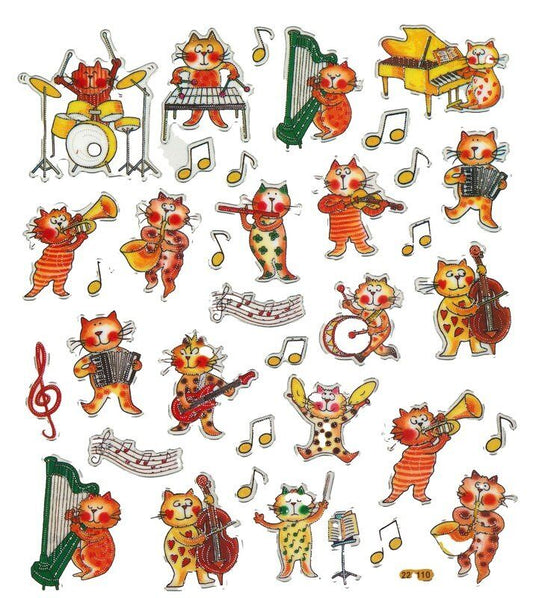 Music Cat Sticker Sheet by AIM Gifts