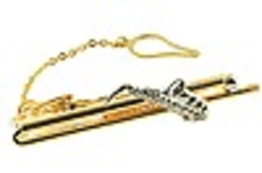 Tie Bar Saxophone 18kt Gold Ep 2 Tone