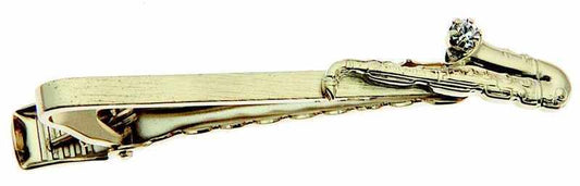 Tie Bar Saxophone 18Kt Gold/Austrian Crystal