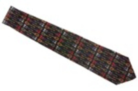 Music Tie  Assorted Guitars Blue