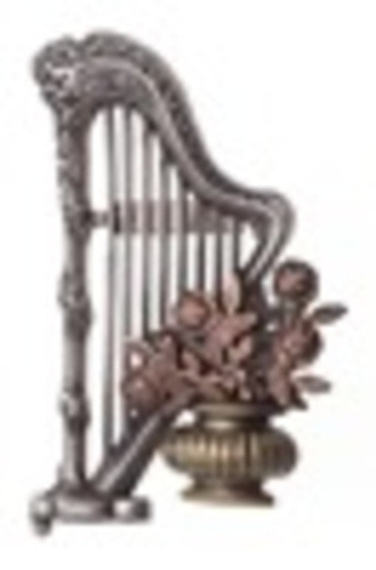 Tri Colour Music Pin Harp Rose